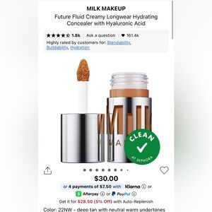 Milk Makeup Future Fluid All Over Cream Concealer 22NW